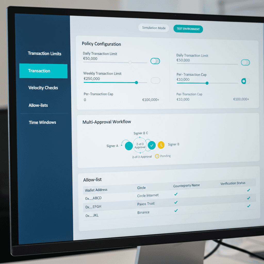 Policy management interface with rules and controls
